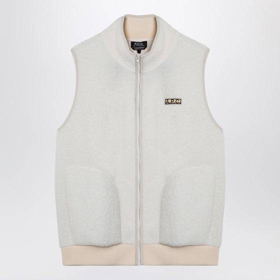 A.P.C. White fleece zipped waistcoat