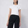 Maison Kitsuné White cropped T-shirt with logo patch