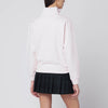 Maison Kitsuné Light pink half-zip sweatshirt with logo patch