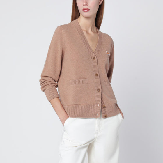 Maison Kitsuné Light brown wool cardigan