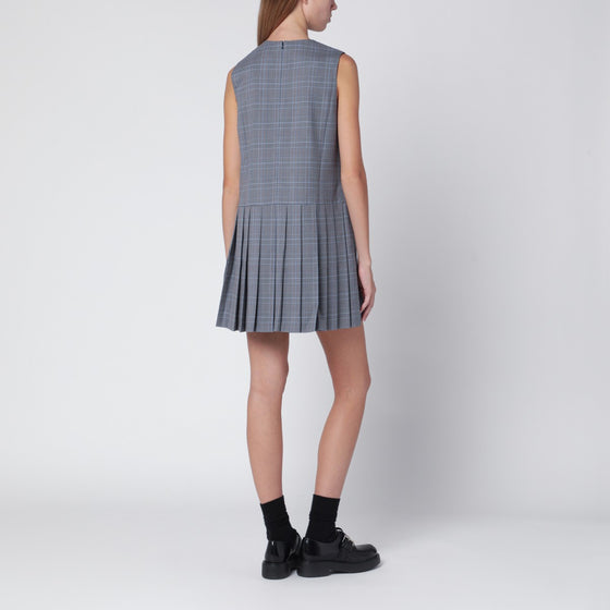 Maison Kitsuné Pleated dress in blue wool blend