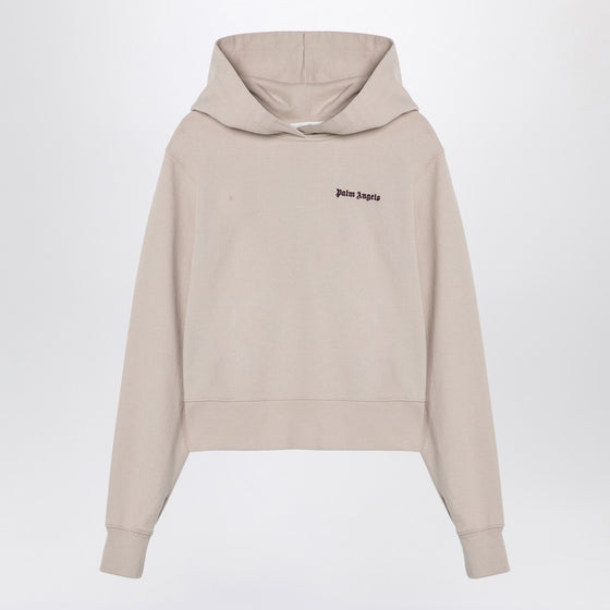Palm Angels Logo hoodie light beige