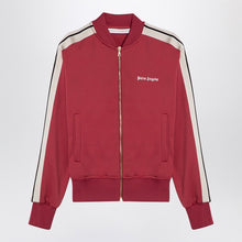  Palm Angels Earth Red zip sweatshirt with logo