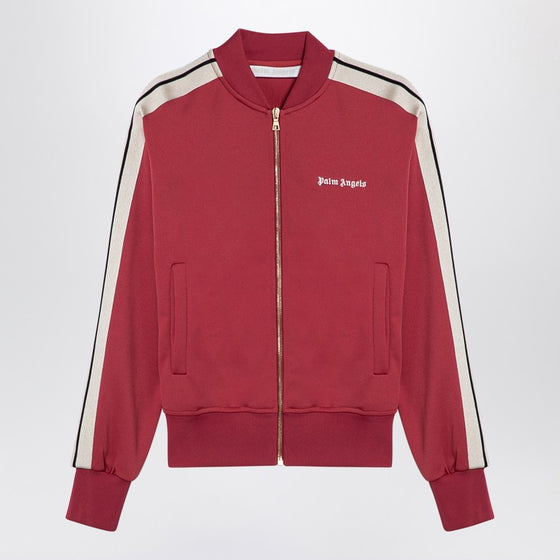 Palm Angels Earth Red zip sweatshirt with logo