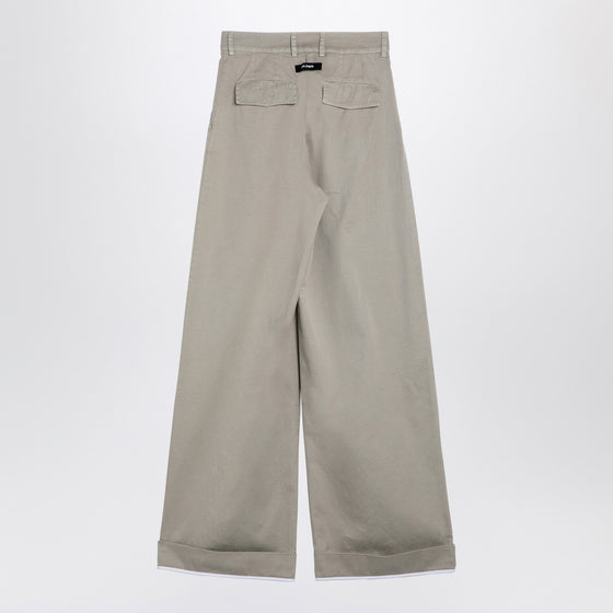 Palm Angels Beige cotton wide trousers