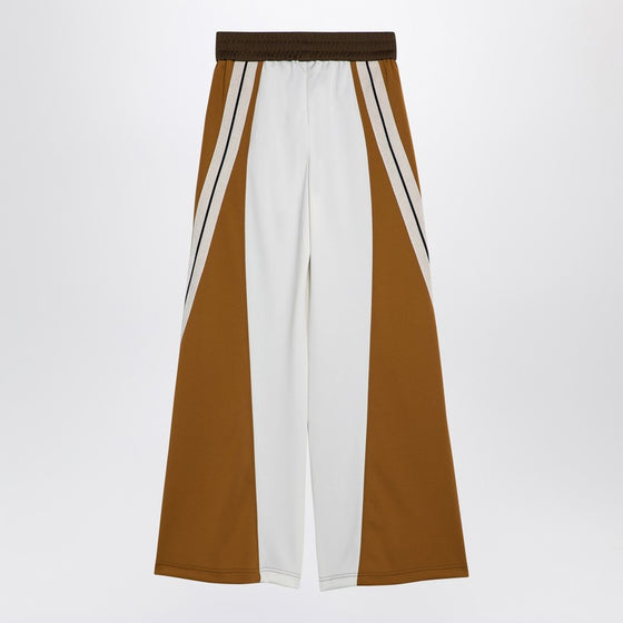 Palm Angels Brown/ochre colour-block wide trousers