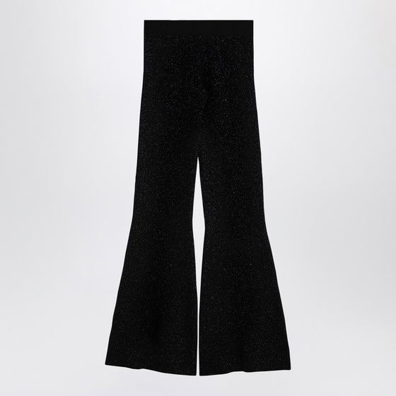Palm Angels Black lurex viscose blend trousers