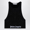 Palm Angels Black lurex top in viscose blend