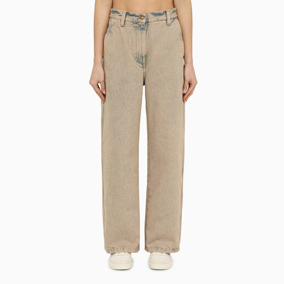 Palm Angels Wide jeans in pinkish denim