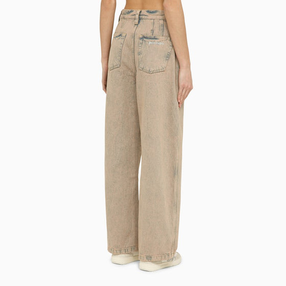 Palm Angels Wide jeans in pinkish denim