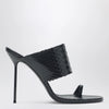 Paris Texas Lidia python-effect black leather thong mule
