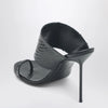 Paris Texas Lidia python-effect black leather thong mule
