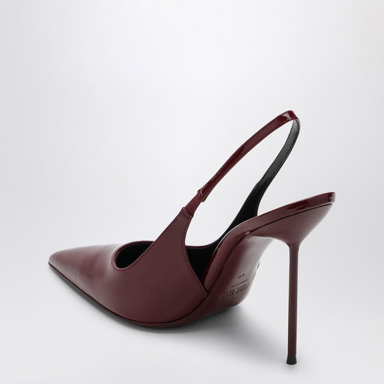Paris Texas Slingback Lidia rouge noir in patent leather