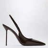 Paris Texas Lidia slingback pumps in ebony patent leather