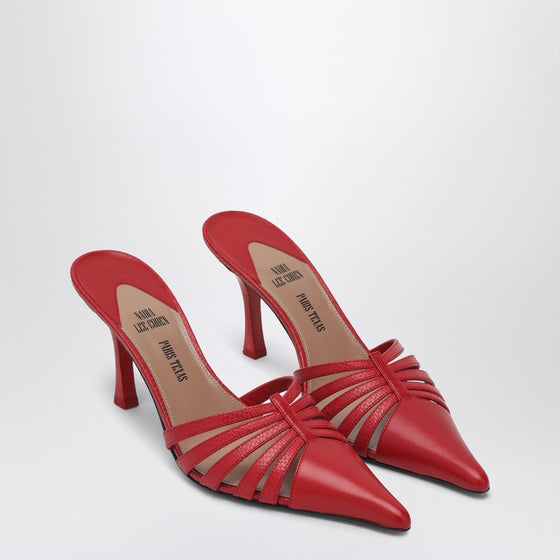 Paris Texas Red leather mule Nadia