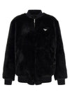 Prada Eco-fur And Re-nylon Reversible Bomber Jacket