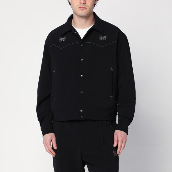 Needles Black shirt jacket with logos