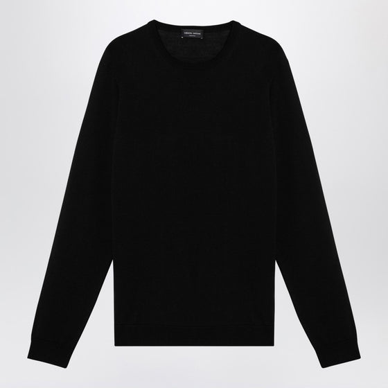 Roberto Collina Black merino wool crew-neck sweater
