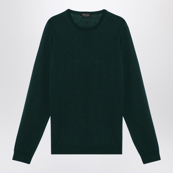 Roberto Collina Bottle green merino wool crew-neck sweater