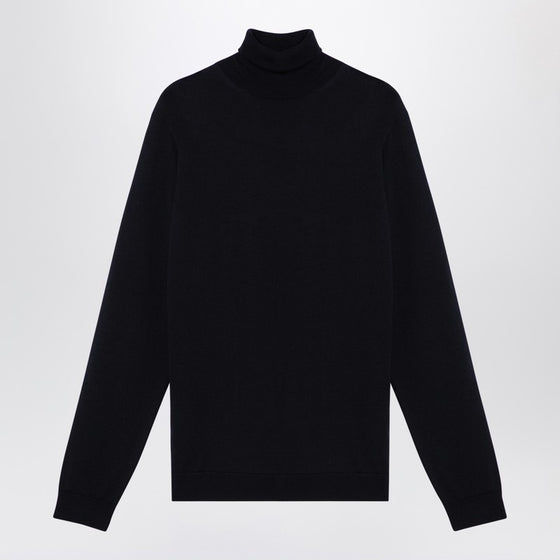 Roberto Collina Navy merino wool turtleneck sweater