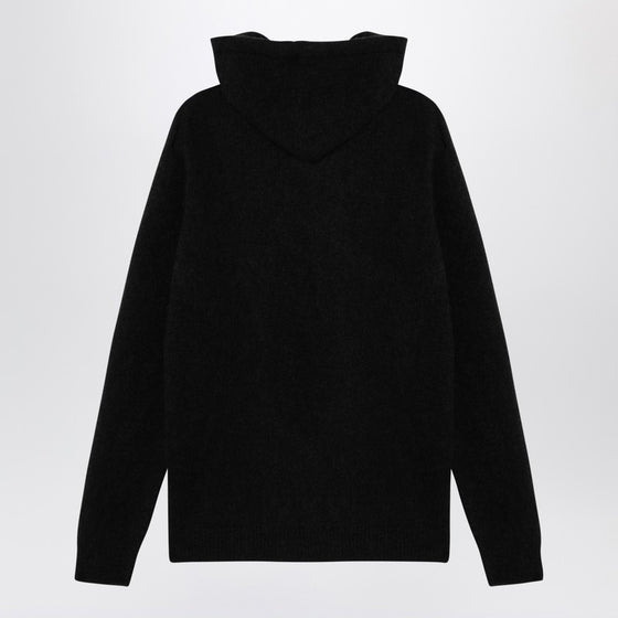 Roberto Collina Black cashmere hooded sweatshirt