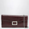 ROGER VIVIER Belle Vivier dark violet patent leather wallet with chain