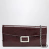 ROGER VIVIER Belle Vivier dark violet patent leather wallet with chain