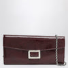 ROGER VIVIER Belle Vivier dark violet patent leather wallet with chain