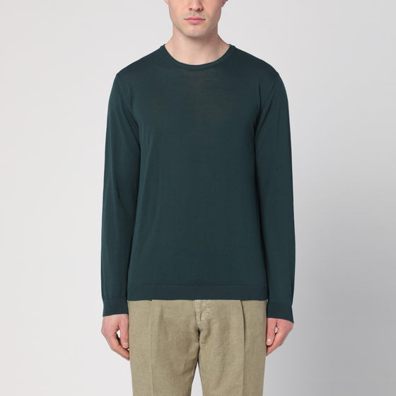 Roberto Collina Dark green sweater in cotton