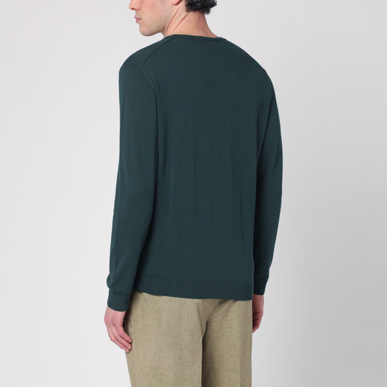 Roberto Collina Dark green sweater in cotton