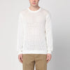 Roberto Collina Perforated milk-coloured sweater in cotton