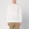 Roberto Collina Perforated milk-coloured sweater in cotton