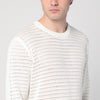 Roberto Collina Perforated milk-coloured sweater in cotton