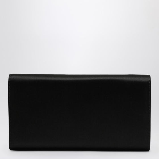 ROGER VIVIER Black satin clutch bag with buckle