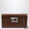 ROGER VIVIER Efflorescence Clutch in satin Cacao