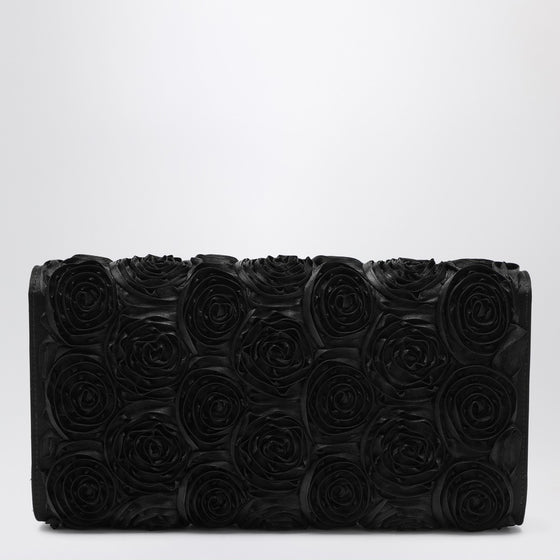 ROGER VIVIER Black Flower clutch bag Efflorescence