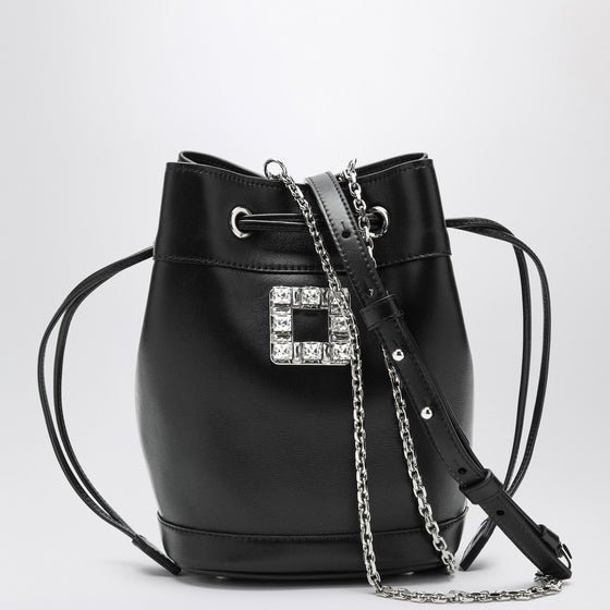 ROGER VIVIER Black leather bucket bag Très Vivier