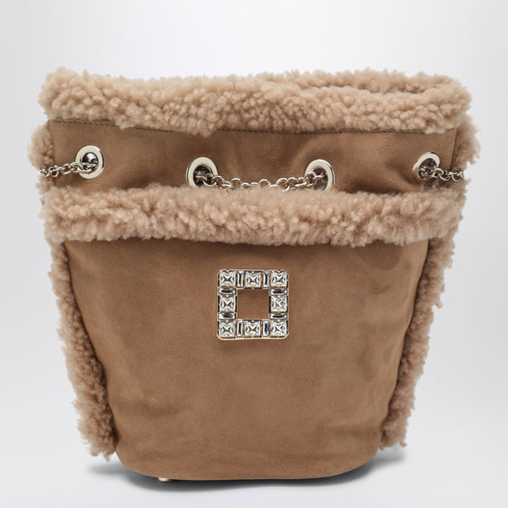 ROGER VIVIER Très Vivier backpack in suede and shearling