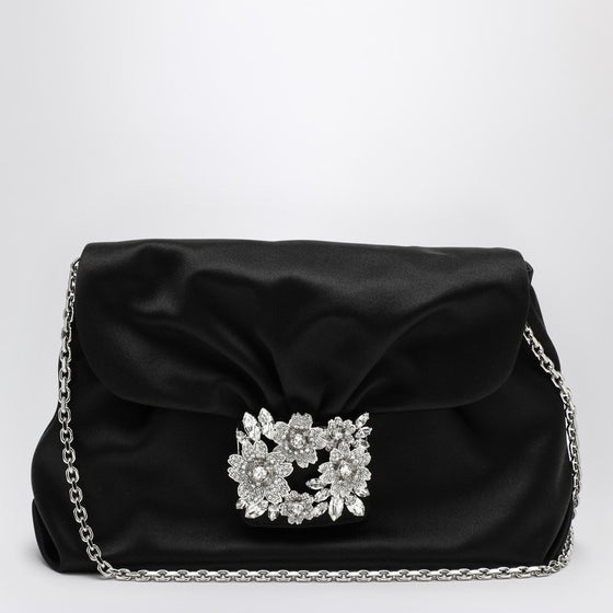 ROGER VIVIER Small Drapé bag in black satin