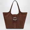 ROGER VIVIER Viv'' Choc Medium Shopping Bag in brown suede