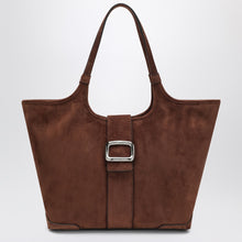  ROGER VIVIER Viv'' Choc Medium Shopping Bag in brown suede