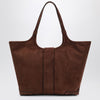 ROGER VIVIER Viv'' Choc Medium Shopping Bag in brown suede