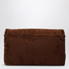ROGER VIVIER Brown suede Viv'' Choc leather shoulder bag