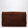 ROGER VIVIER Brown suede Viv'' Choc leather shoulder bag