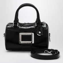  ROGER VIVIER Belle Vivier Mini Bowling Bag in black patent leather