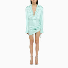  David Koma Aqua green wool mini dress