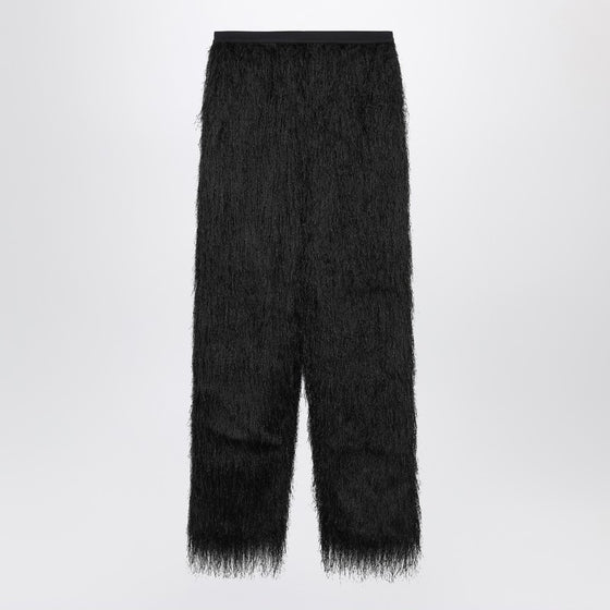 Loulou Studio Black Reed fringed trousers
