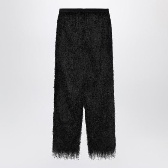 Loulou Studio Black Reed fringed trousers