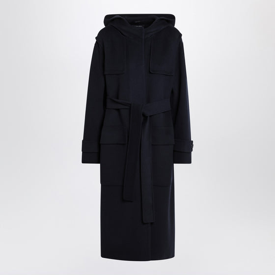 S Max Mara Blue coat with matching double belt