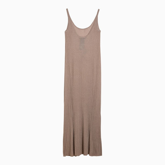 Max Mara Pianoforte Light yellow long dress with lurex in viscose